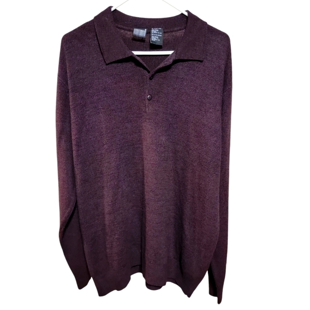 Knightsbridge size XL Vintage 90s sweater acrylic buttons on front collar